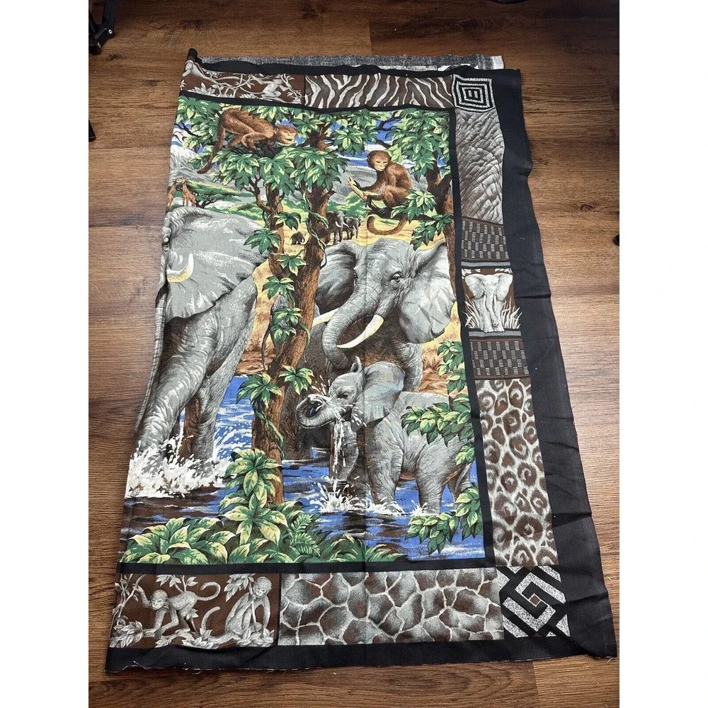 Vintage Waverly Fabric Animal Walk Jungle Safari Childrens Print Nursery Pillows